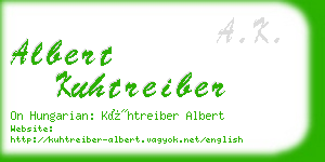 albert kuhtreiber business card